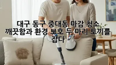 대구 동구 중대동 마감 청소: 깨끗함과 환경 보호, 두 마리 토끼를 잡다!