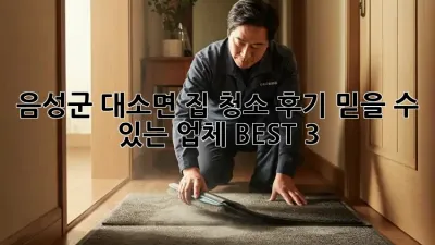 음성군 대소면 집 청소 후기: 믿을 수 있는 업체 BEST 3